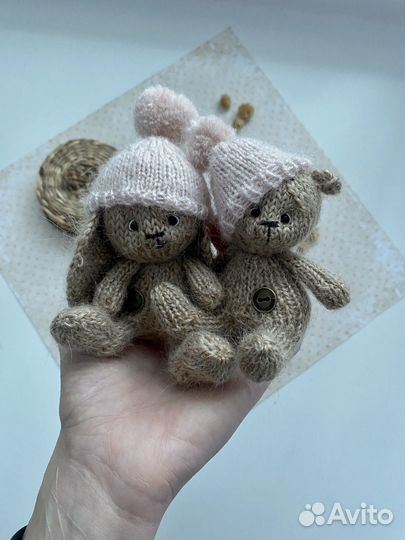 Уютные ишрушки - набор: мишка и зайка