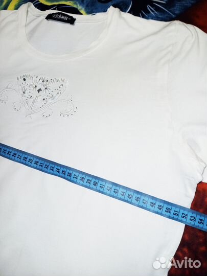 Белая футболка из натуральной вискозы, разм 48-50