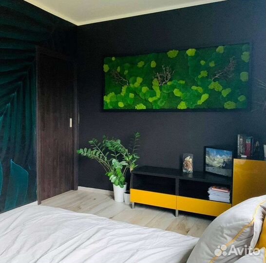 Мох стабилизированный фитокартина фитостена панно