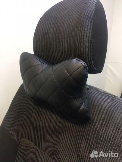 Подушка на подголовник ромб экокожа черный, чер