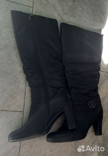 Сапоги зимние женские 37 кожаные б/у