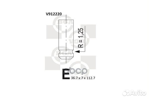 Клапан впускной PSA 106/206/C2/C3 V912220 Bga