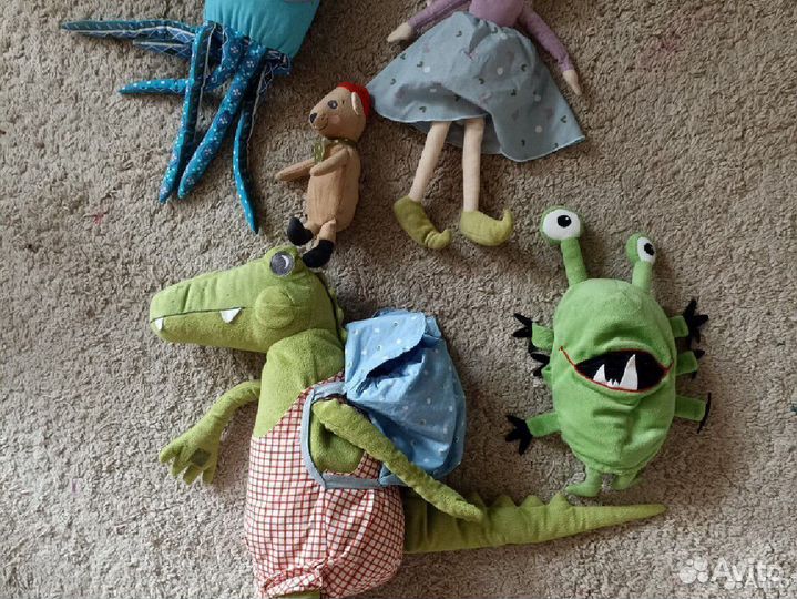 IKEA игрушки Крокодил,монстр,бурундук, осьминог