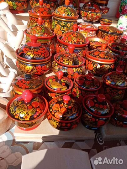 Посуда из дерева хохлома