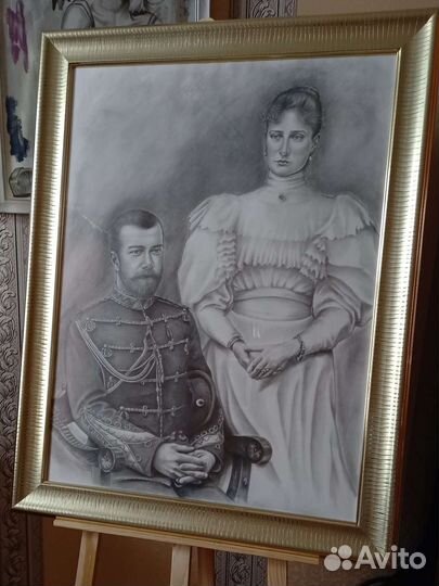 Картина. Портрет Николая ll с супругой