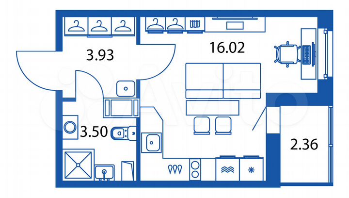 Квартира-студия, 24,6 м², 4/12 эт.