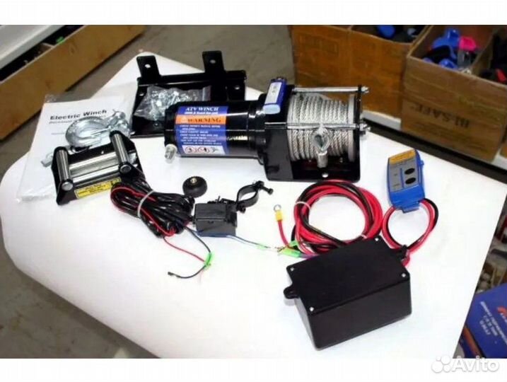 Лебедка 12в 4000 lbs электрическая