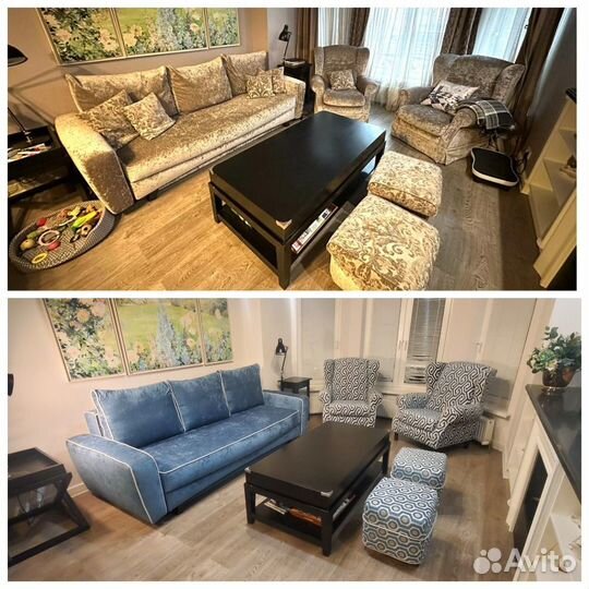 Перетяжка мягкой мебели с гарантией Москва