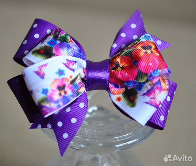Бантики ручной работы на резинке и заколке