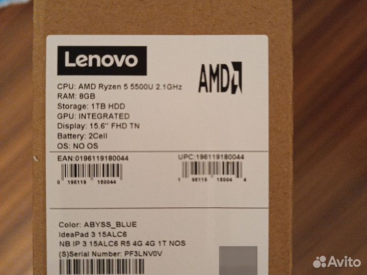 Ноутбук lenovo ideapad 15ALC6