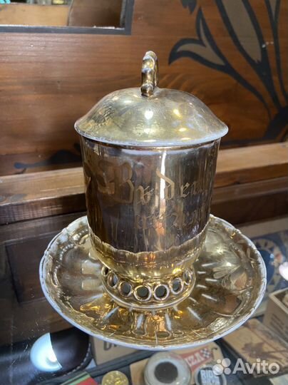 Старинная чайная пара, фарфор Кузнецов