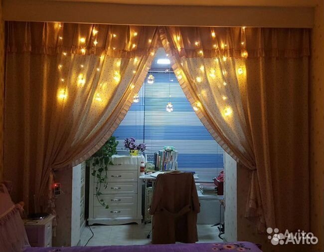 Гирлянда светодиодная бахрома с шарами