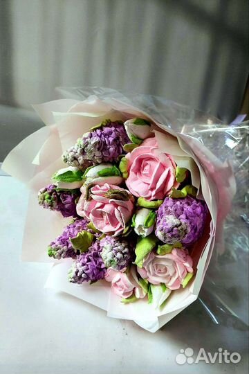 Букеты из зефирных цветов