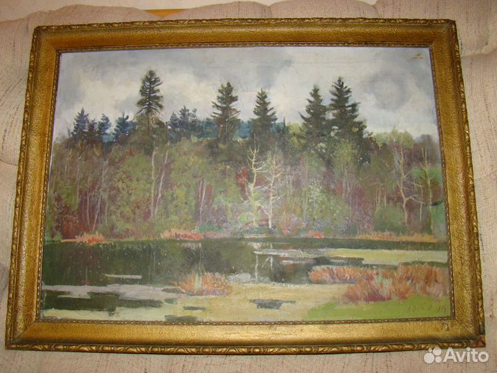 Картина Первая зелень Л.П. Демин 1980 г Засл. Худ