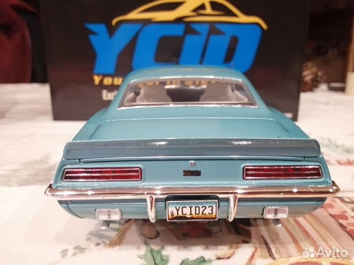 1/18 1969 Camaro RS 350 Turquoise Blue ycid acme