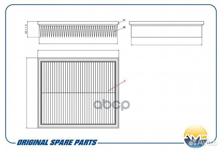 Фильтр воздушный skoda (Fabia I) (1,4 16V ) (19
