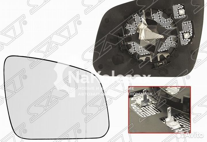 Полотно зеркала mercedes W204 06-11 RH асферическое с обогревом
