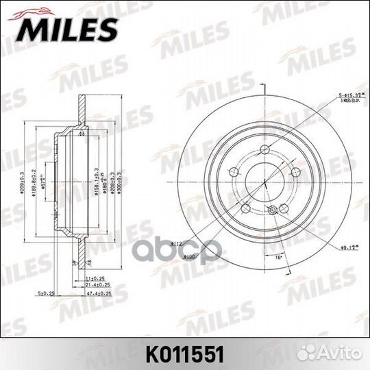 Диск тормозной задний D300мм. mercedes W220 2.8
