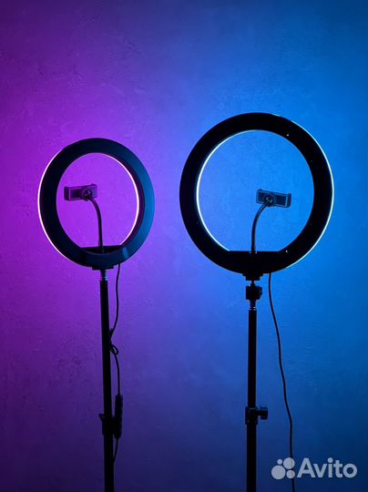 Кольцевая лампа 33 см RGB + штатив