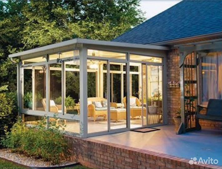 Остекление терассы раздвижное