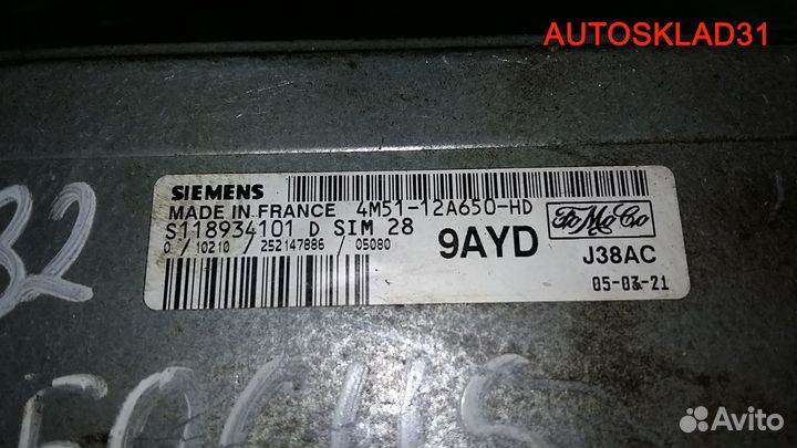 Эбу Ford Focus 2 1.6 hwda 4m5112a650hd бензин