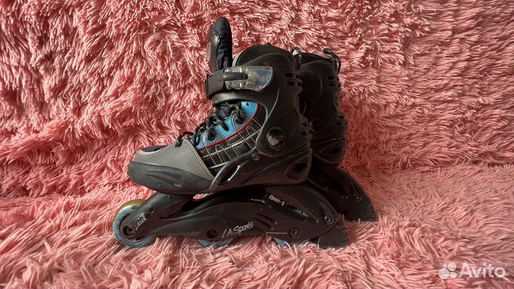 Роликовые коньки детские 32–34, б/у