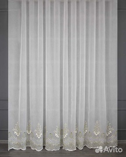 Новый тюль Флоренция зеленый