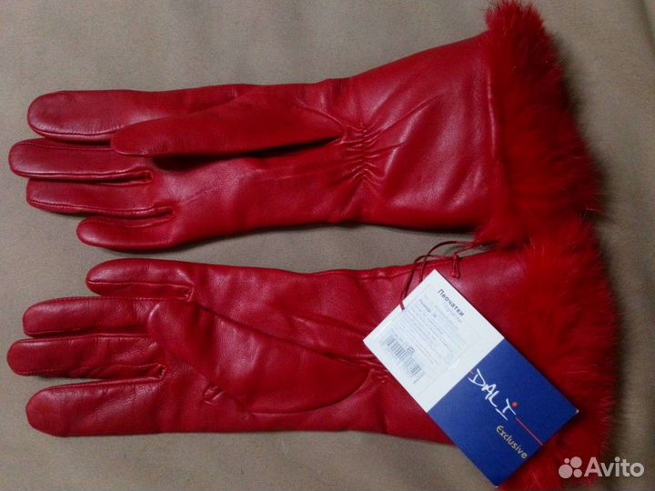 Перчатки женские кожаные новые р. 6.5