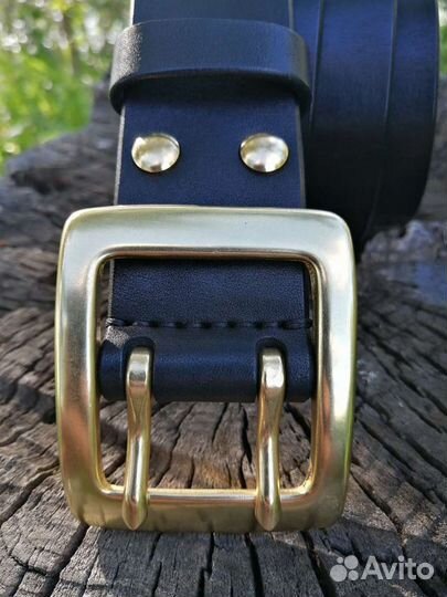 Джинсовый мужской ремень кожаный