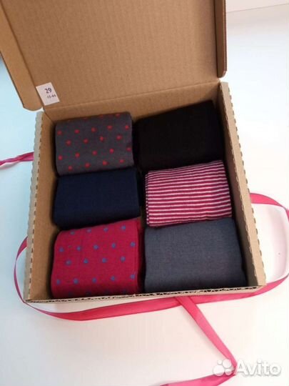 Носки 6 пар мужские. Набор подарочный