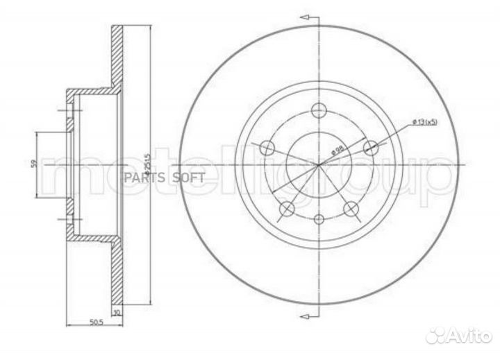 Metelli 23-0368C Диск тормозной