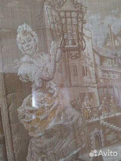 Антикварная картина гобелен