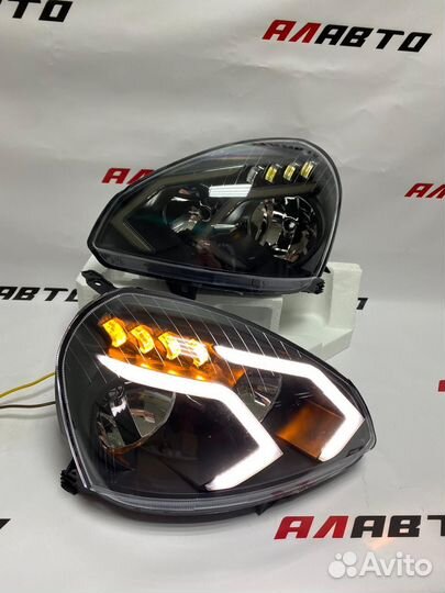 Фары AMG на Лада Приора тонированные