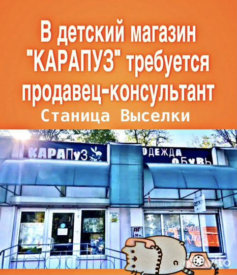 Продавец консультант в магазин детской одежды