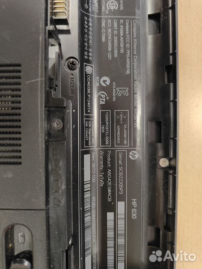 Ноутбук HP630 (Celeron B800, HDD320, RAM 4Gb)