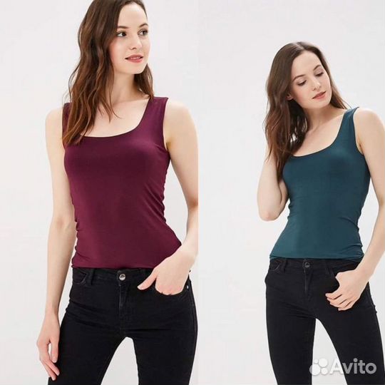 Топ - майка Befree XXS бордо/изумр цвет 2 шт