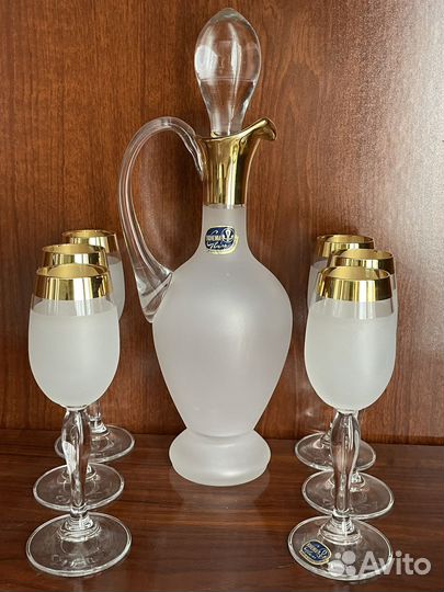 Набор рюмок с графином Богемия Чехия