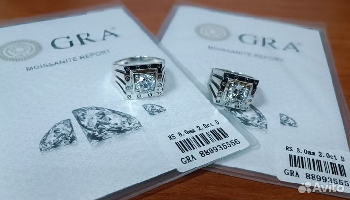 Серебряные перстни-печатки с муассанитами