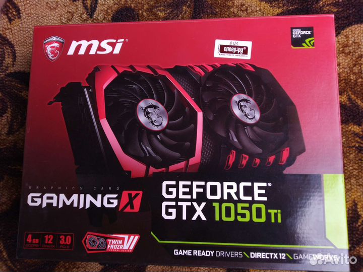 Видеокарта gtx 1050 ti 4gb msi