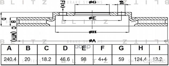 Диск тормозной вентилируемый перед BS0465