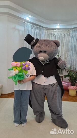 Ростовая кукла/аниматоры/белый мишка поздравление