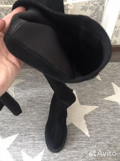 Замшевые ботфорты еврозима 38 размер,маломерят