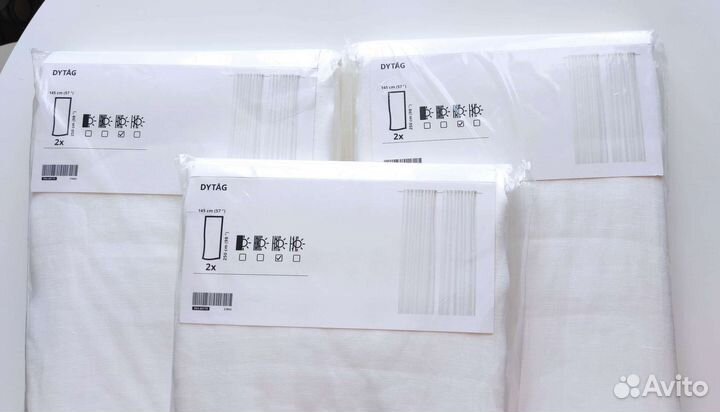 Шторы IKEA Дютог лен, новые белые, синие, серые