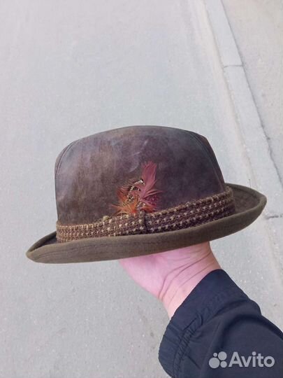 Шляпа мужская кожаная