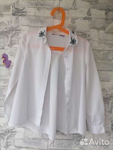 Блузы для девочки белая 128
