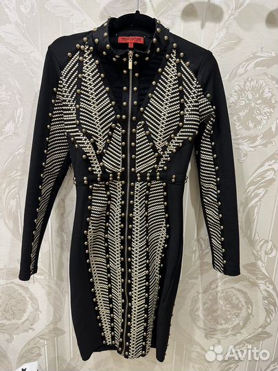 Платье бандажное в стиле Balmain