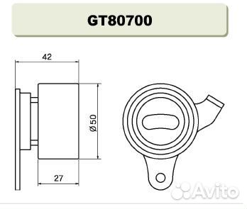 GMB GT80700 Натяжной ролик ремень грм