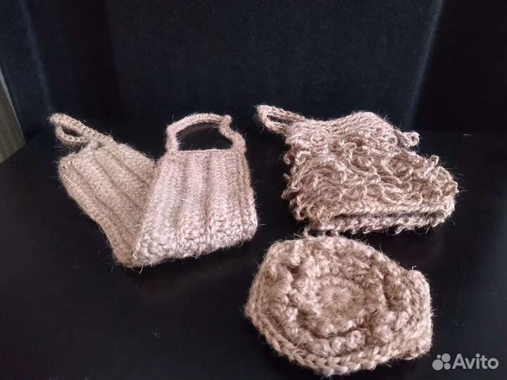 Вязание мочалок из джута