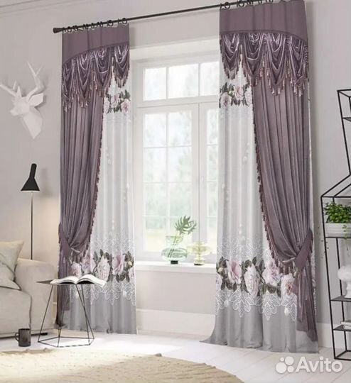 Шторы оригинальные. 2шт:(1,50+1,50) 3м. Выс2,70