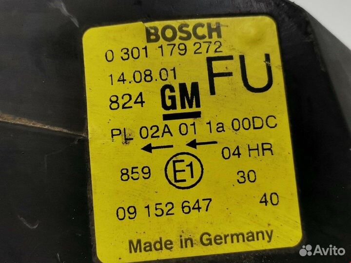 Фара передняя для Opel Vectra B 90512320